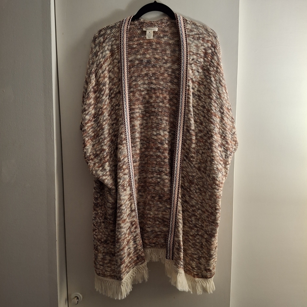 Westbound Women's Multicolor Knit Open Front Sleeveless Cardigan Sweater